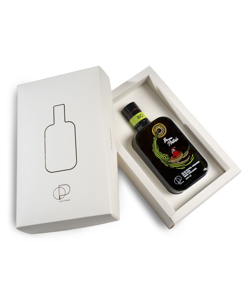 Christmas: Customizable Gift Box, Italian Organic Extra Virgin Olive Oil 500ml - Ideal Corporate Gift