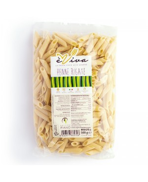 Penne Rigate | Artisan Bronze-Drawn Pasta 500g, Slow Low-Temperature Drying, 100% Italian Wheat, With Wheat Germ – èViva