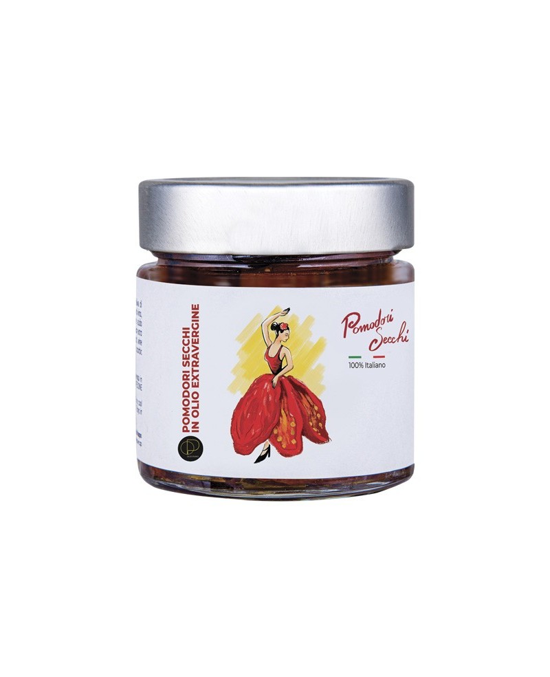 Sun-Dried Tomatoes in Oil - Typical Product from Puglia in EVOO, Ancient Recipe