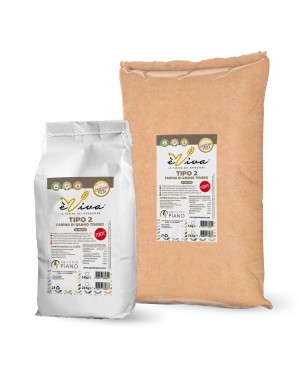 Rustica 260 | Farina di Grano Tenero tipo 2 Forte, 100% Italiana, No Pesticidi, No Additivi, Con Germe di Grano