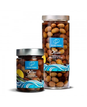 Olive Peranzana Pluripremiate in Salamoia Naturale con Acqua di Mare - Prodotti Pugliesi Autentici