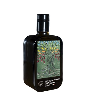 Cœur de Céramique | Huile d'Olive Bio Peranzana de Pouilles 500 ml - Cadeau Éthique & Éco-Responsable & Solidaire