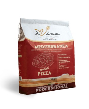 Mediterranea | Weizenmehl Typ 505, Mehl für Pizza, ohne Glyphosat, ohne Pestizide, ohne Zusatzstoffe, mit Weizenkeimen