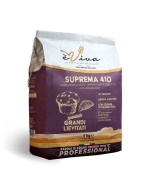 Suprema 410 | Farina Tipo 0 per Panettone, Pandoro, Colomba e Rinfresco Lievito Madre Senza Additivi, Con Germe di Grano