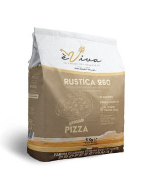 Rustica 260 | Farina di Grano Tenero tipo 2 Forte, 100% Italiana, No Pesticidi, No Additivi, Con Germe di Grano