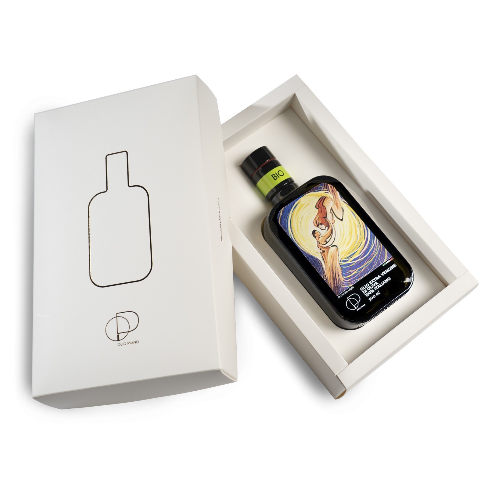 Miglio | Gift Package of Organic Italian Extra Virgin Olive Oil 500 ml - Cold Pressed, Award Winning - Bottle Customization
